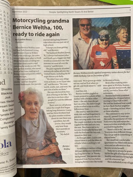 Clear Fork of Willow Park | Senior resident turns 100 and is featured in Hoopla Magazine
