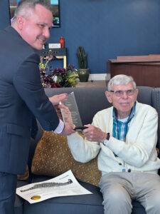 StoneCreek of Edmond | Senior resident, Donald Self receives award for longest practicing pharmacist in Oklahoma