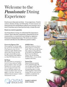 Civitas Senior Living | Page 1 of Sample Dining Menu 2023