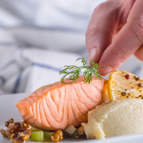 Alexis Pointe of Wimberley | Professionally-plated salmon dish