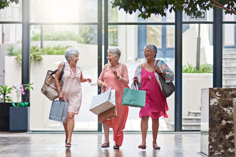 Arabella of Kilgore | Assisted living in Longview Texas | Three senior women out on a shopping spree.