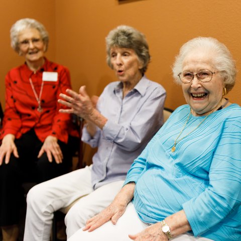 Arabella of Longview | Seniors women sitting and smiling