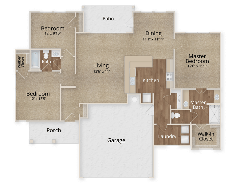 Arabella of Longview | Two bedroom cottage, Independent Living