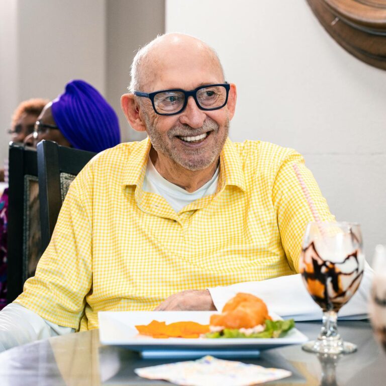 Ariel Pointe of Sachse | Resident enjoying a meal