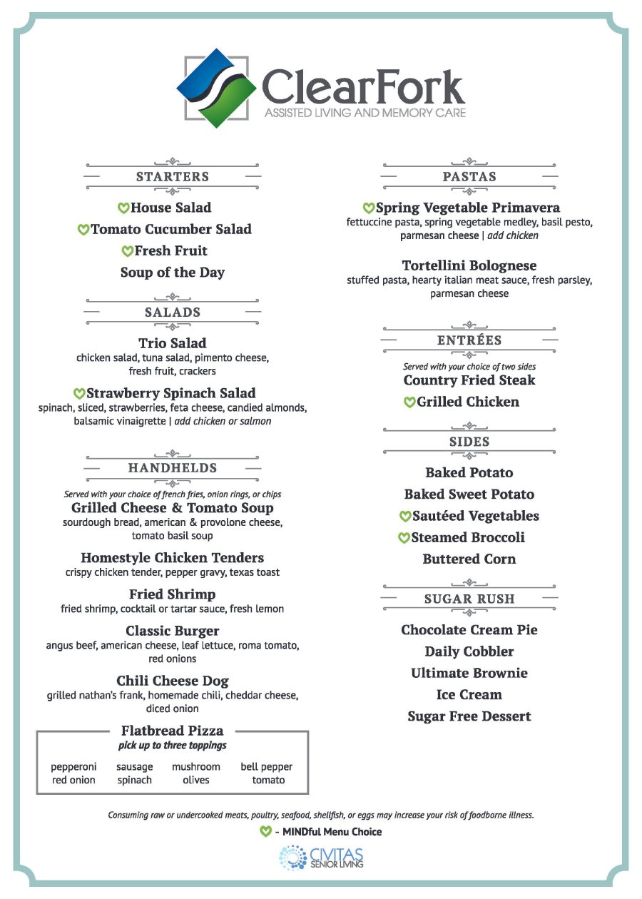 Premium Assisted Living Culinary Program in Willow Park, TX