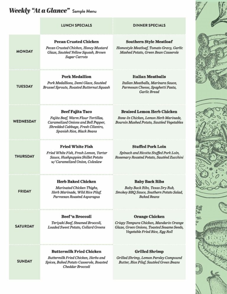 Passionate Dining | Sample Menu