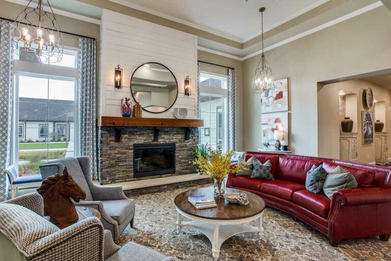 Harvest of Aledo | Front Lobby Fireplace