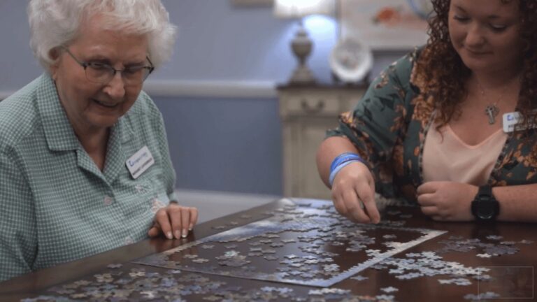 Legacy Oaks of Azle | Resident doing a puzzle