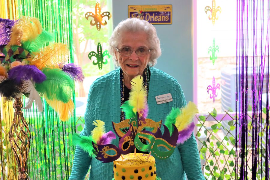 Legacy of Azle Oaks | Marg. H celebrating Mardi Gras