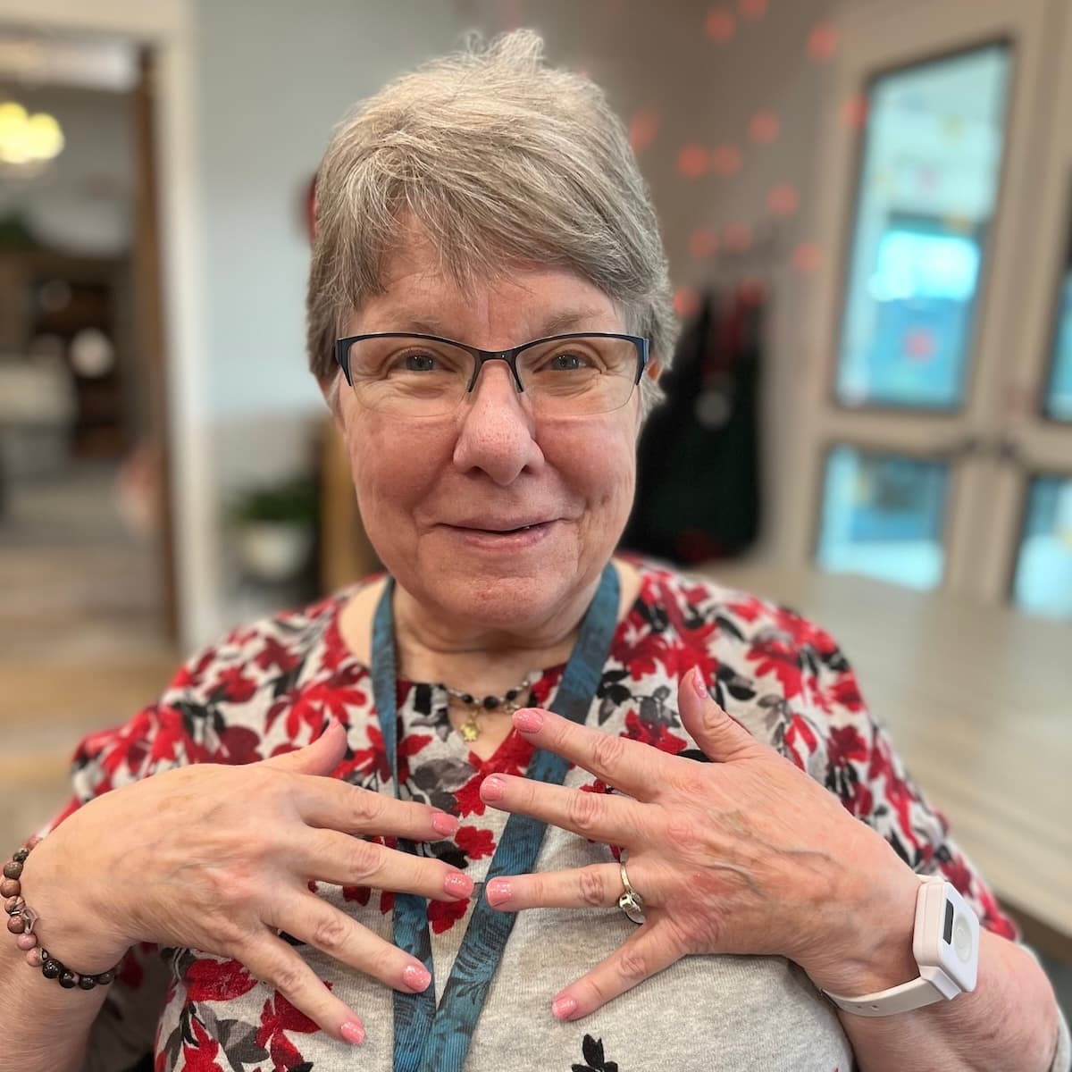 Legazy Oaks of Azle | Vicki showing off her manicure 