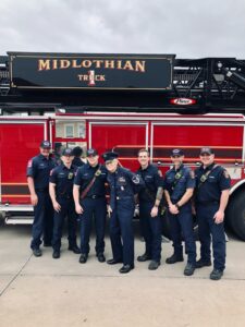 Legacy Oaks of Midlothian | Bill's Miracle Moment - Bill with Midlothian Firefighters