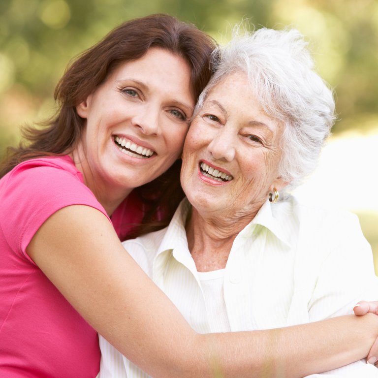 Stone Creek of Copperfield | Senior woman and adult daughter hugging