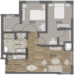 Stone Creek of Copperfield | Floorplan 2br 830 sq. ft.