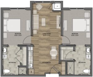 Stone Creek of Copperfield | Floorplan 2br 900 sq. ft.