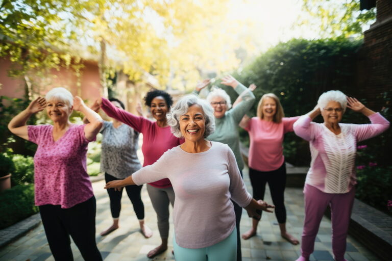 Civitas Senior Living | Group of senior women exercising outside