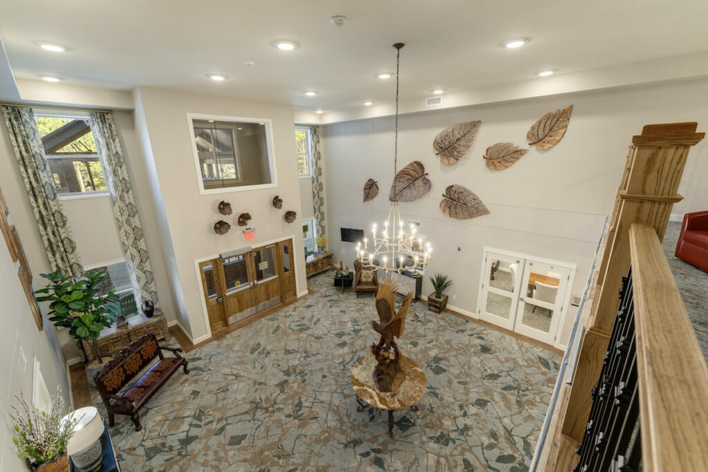 The Bluffs of Flagstaff | Upstairs view looking down at the lobby