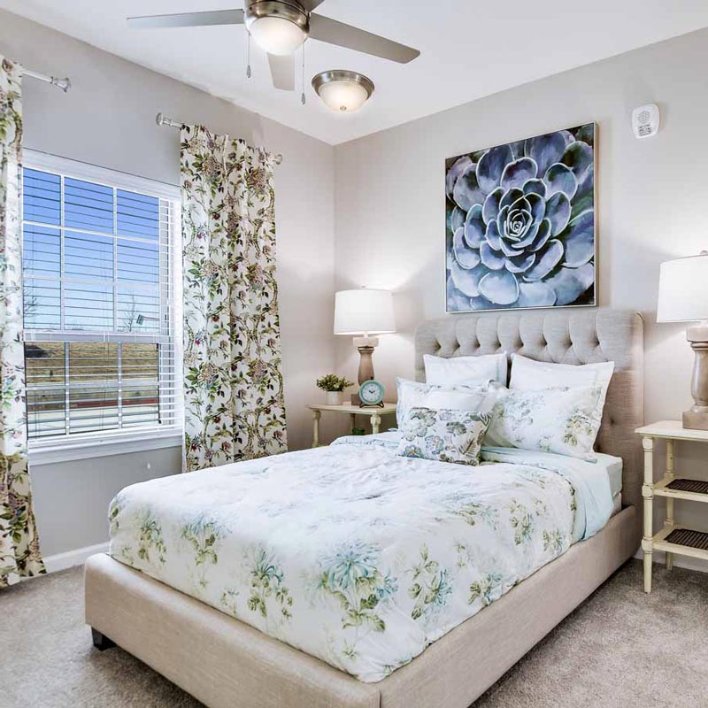 The Avenues of Fort Bend | Senior apartment bedroom