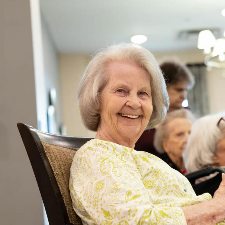 The Ridglea | Senior woman at open house