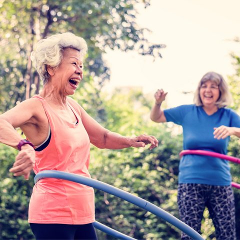 Valley View Senior Living | Happy senior women hula hooping