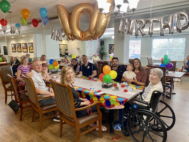 Valley View | Senior celebrating her 100th birthday with friends