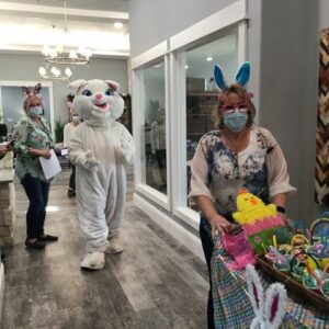 Civitas Senior Living | Easter Bunny trolley cart