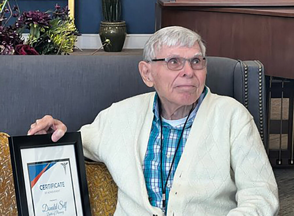 StoneCreek of Edmond | Senior resident, Donald Self receives award for longest practicing pharmacist in Oklahoma