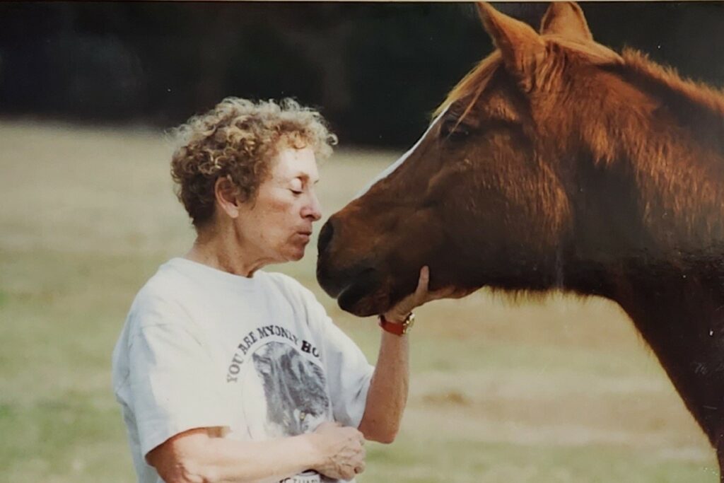 Arabella of Red Oak | Nancy petting her horse