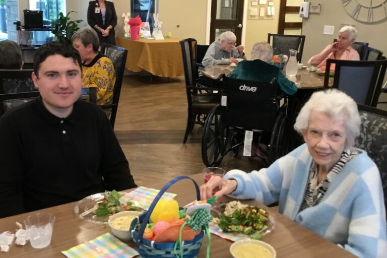 Long Creek | Senior and grandson having dinner