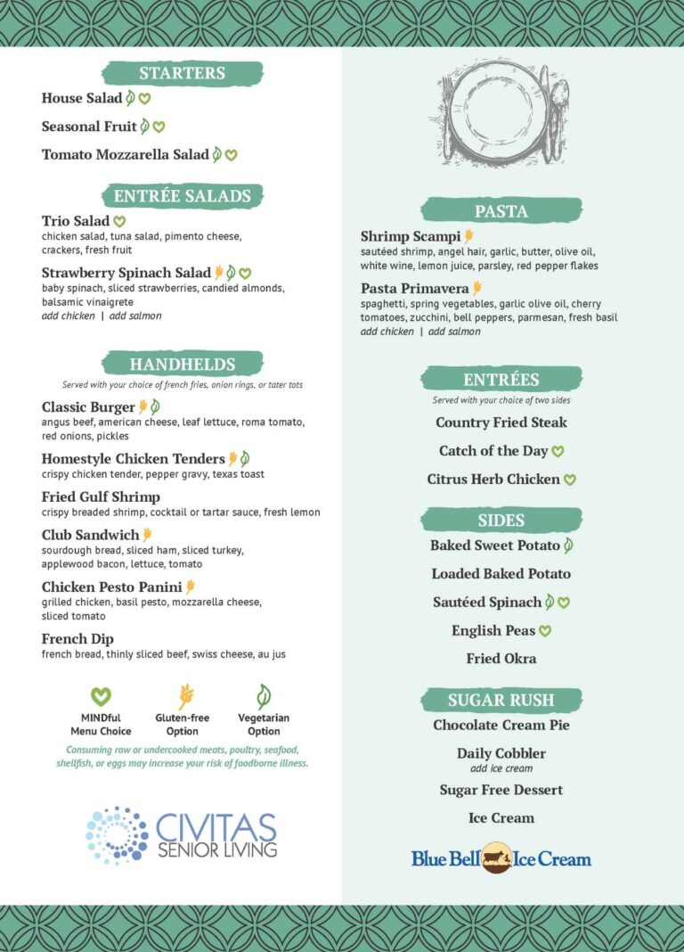 Civitas Senior Living | Menu