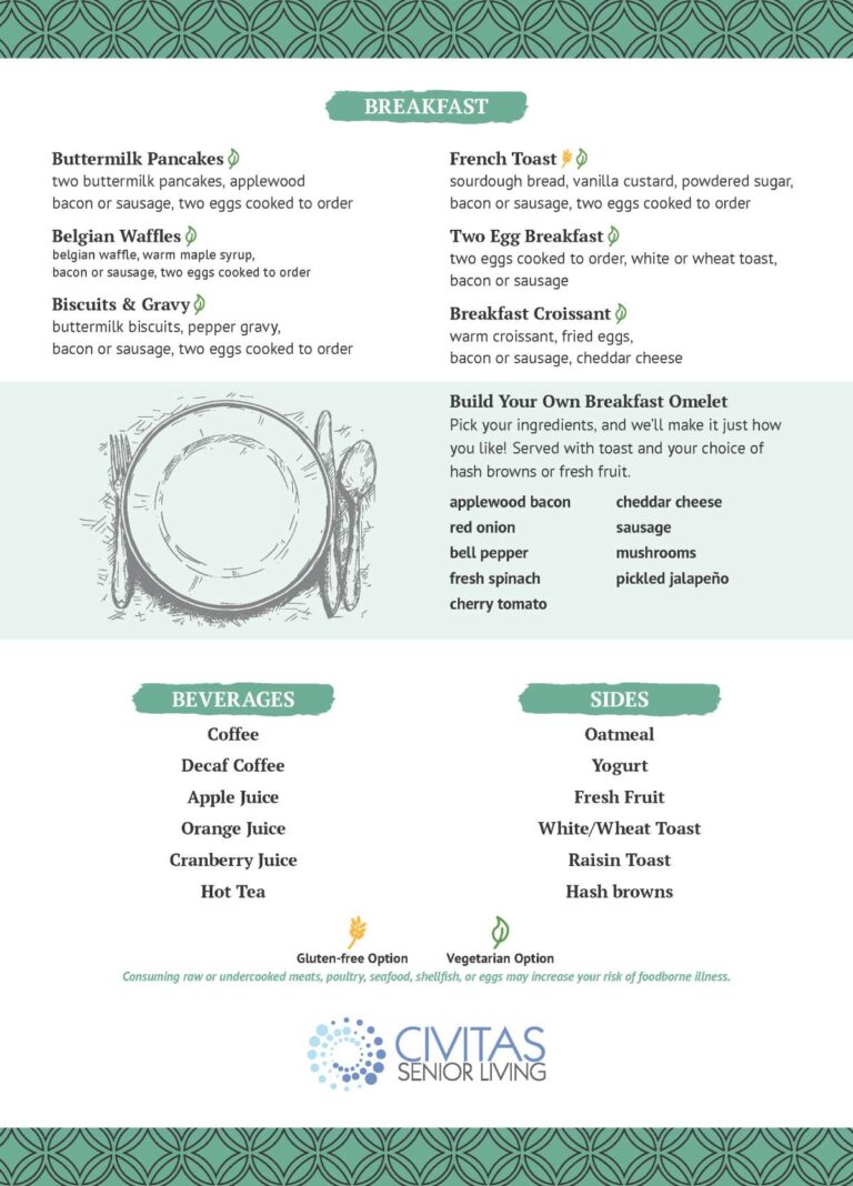 Civitas Senior Living | Menu
