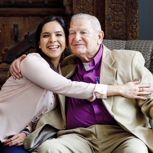 Civitas Senior Living | Senior man and his caregiver smiling