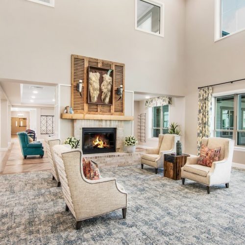 StoneCreek of Copperfield | Foyer with a fireplace