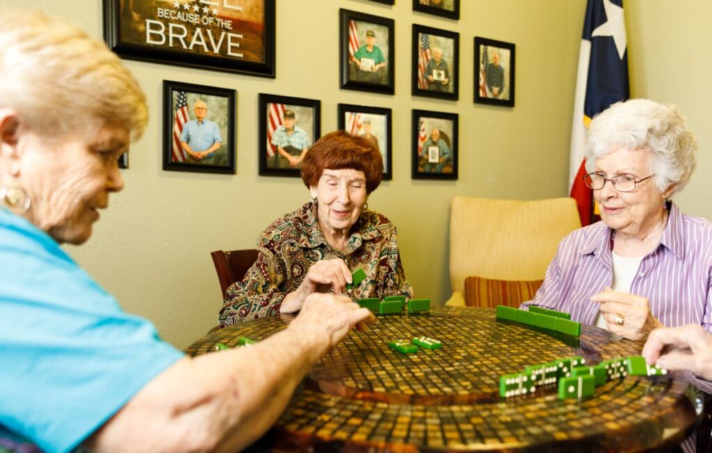Residents at The Hamptons in Tyler, Texas, enjoy structured daily activities that support brain health.