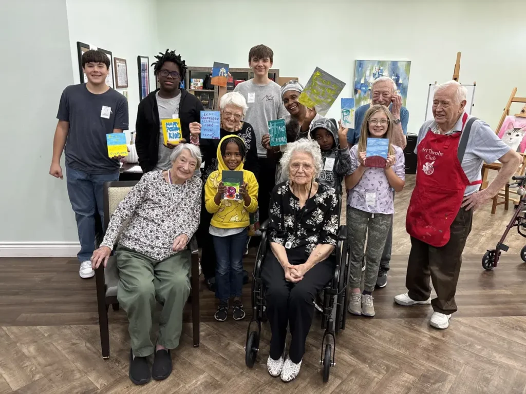 Students Paint Kindness Rocks with Seniors | Double Creek