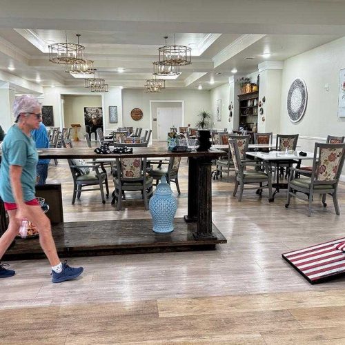 Residents Enjoy Indoor Cornhole Fun | Harvest of Roanoke